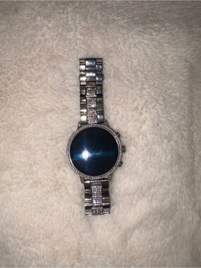 Fossil Silver Tone and stone smartwatch
